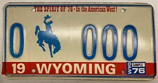 1976 Wyoming Sample License Plate picture