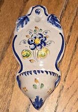 Vintage Ceramic Wall Pocket Vase Floral Porcelain Holy Water Holder picture