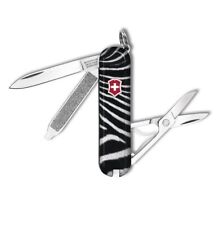 VICTORINOX SWISS ARMY KNIVES AFRICAN ZEBRA STRIPES BLACK WHITE CLASSIC SD KNIFE picture