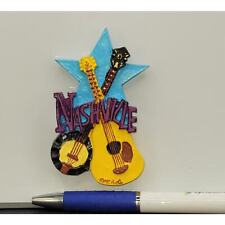 Nashville ~ Tennessee ~ 3D ceramic/resin ~ guitars on a star ~ Fridge magnet picture
