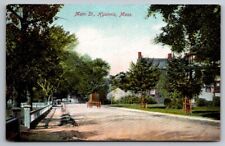 HYANNIS MA MASSACHUSETTS Postcard Main Street Buggy Houses Fruit Picking picture
