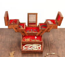 7 Tier Vintage Wooden Decorative Storage Case - Jewelry Accessories Organizer picture