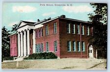 Greenville South Carolina SC Postcard Park School Exterior Building 1913 Vintage picture
