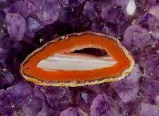 COLORFUL BRAZILIAN AGATE SLICE PRE-DRILLED FOR HANGING    63MM × 30MM picture