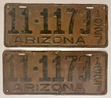 1927 ARIZONA License Plate PAIR - AZ #11-1173 picture