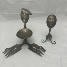 Metal Junk Art Figurines - Spoons Forks Approx 5”- 6