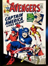 Avengers #4 Captain America 12x16 FRAMED Art Poster Print by Jack Kirby, 1964 Ma picture