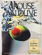 1987 Seagram's Extra Dry Gin Arouse An Olive Print Ad Poster Man Cave Art Deco picture