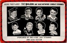 The Quiz Kids ABC Network Postcard One A Day Vitamins Alka-Seltzer Sponsored  picture