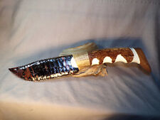 Monster Triple Flow Obsidian Bowie Knife w Elk Antler & Walnut End Cap Handle picture