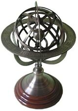 Brass Armillary Sphere Globe Clock Spherical Astrolabe Vintage Compass picture
