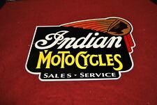 VINTAGE INDIAN MOTOCYCLE PORCELAIN METAL SIGN   picture