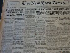 1953 JUNE 19 NEW YORK TIMES - COURT HEARS SPY DEBATE RULES TODAY - NT 6310 picture