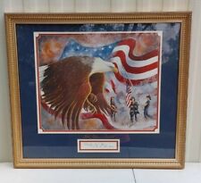 We Are The Eagle In The Storm by D Morgan Signed Framed NYFD 911 Commemorative picture