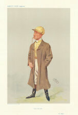 VANITY FAIR SPY CARTOON William Higgs 'Top of the List' Jockey 1906 old print picture