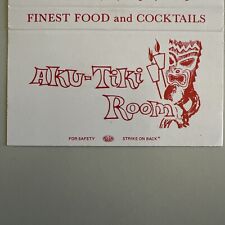 Vintage 1970s Aku-Tiki Room Tiki Bar Kewanee Illinois Matchbook Cover picture