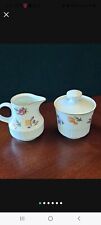 German Cremer And Sugar Bowl With Top & Gold Rim picture