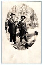Owatonna Minnesota MN Postcard RPPC Photo Men Drinking Beer c1910's Antique picture