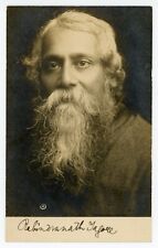 Rabindranath Tagore ~ Signed Autographed Postcard Photograph ~ JSA LOA picture