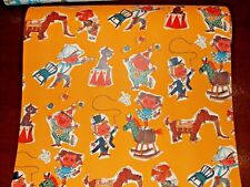 VTG STORE WRAPPING PAPER 2 YARDS GIFT WRAP CHILDREN'S CIRCUS   picture