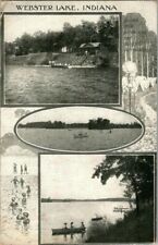 1912. WEBSTER LAKE, IND. MULTI VIEWS POSTCARD FX10 picture