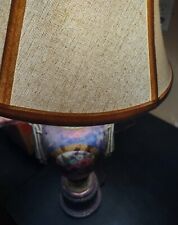 Victorian Style Hand Painted Purple Renaissance Style Porcelain Table Lamp picture