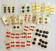 Mixed Lot of Vintage Sewing Buttons on 40 cards Vogue and More picture