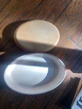 set 12 and 15 inch grespots oval baking dish tray casserole french stoneware picture