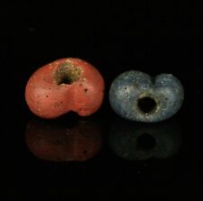 Ancient glass beads: TWO genuine ancient Hellenistic monochrome glass beads picture