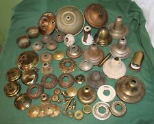 MIXED LOT 50+ VINTAGE BRASS & METAL LAMP PARTS FOR RESTORATIONS or CRAFTS picture