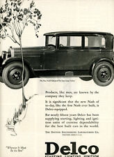 1925 Original NASH Adv SIX 5-Psngr Sedan Large Illustration in DELCO Big Page Ad picture