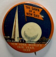 Vintage 1939 New York World’s Fair Pin Button Pinback Dawn of a New Day NYWF picture