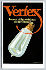 AD VERTEX Light Bulb 1912 REPRODUCTION Poster Art Vintage Dalkeith's  Postcard picture