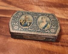 Rare - King George V And Queen Mary Silver Jubilee Lithograph Toffee Tin -C1930s picture
