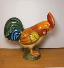 Vtg Retro Hand Painted Rooster Statue Figurine Colorful Kitsch Farmhouse Decor picture
