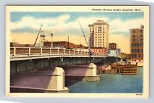 Saginaw MI-Michigan, Genesee Avenue Bridge, Antique Souvenir Vintage Postcard picture