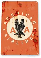AMERICAN AIRLINES 12 x 18  TIN SIGN AVIATION AIRPLANE AIRCRAFT RETRO LOGO BADGE picture