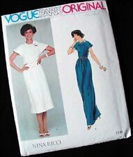 NINA RICCI Vogue Pattern 1970s Paris Original DRESS 2 lengths UNCUT 34 B Vintage picture