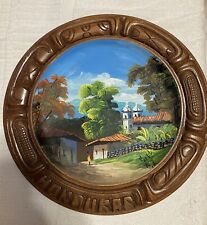 Vintage Honduras painted wood carved plate picture