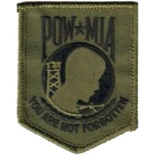  POW-MIA EMBROIDERED PATCH VIETNAM WAR BLACK OLIVE UNITED STATES PRISONER picture