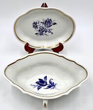 TWO RICHARD GINORI SAVONA CANDY OR TIDBIT DISHES, BLUE & WHITE, EXCELLENT COND picture