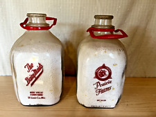 LOT (2) Vintage Antique One Gallon Glass Milk Bottles/ Jugs Clear picture