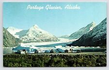 c1950s Seward Highway~Old Cars~Portage Glacier Alaska AK Vintage Postcard picture