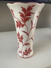 Vintage Handpainted Andrea By Sadek 8” Vase Scalloped Top Edge picture