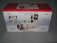 NEW Vintage 2008 Animated Mr Christmas Winter Wonderland Half Pipe Snowboarders picture