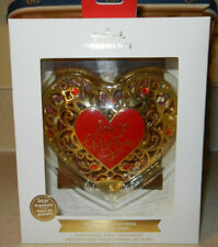 Hallmark 2021 Our 1st Christmas Gold Heart Dated Premium Ornament First picture
