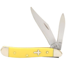 CASE XX KNIVES YELLOW SYNTHETIC CROSS SHIELD PEANUT picture
