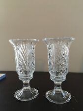 Pair Of Towle Crystal Hurricanes, Candle Holders 24% Lead Crystal, picture