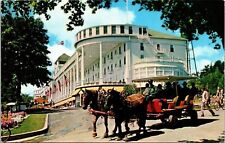 Worlds Largest Summer Grand Hotel Mackinac Island Michigan MI Tourist Postcard picture