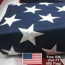 5' x 8' Ft US American Flag Heavy Duty Embroidered Stars Sewn Stripes Grommets picture